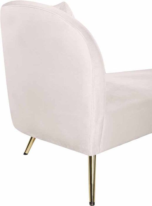 Meridian Furniture - Nolan Velvet Chaise in Cream - 656Cream-Chaise - GreatFurnitureDeal