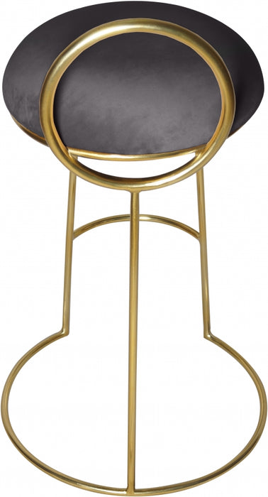 Meridian Furniture - Ring Velvet Counter Stool Set of 2 in Grey - 951Grey-C