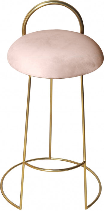 Meridian Furniture - Ring Velvet Counter Stool Set of 2 in Pink - 951Pink-C - GreatFurnitureDeal