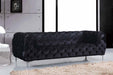 Meridian Furniture - Mercer 4 Piece Living Room Set in Black -  646BL-S-4SET - GreatFurnitureDeal