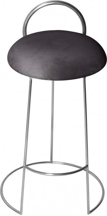 Meridian Furniture - Ring Velvet Counter Stool Set of 2 in Grey - 952Grey-C