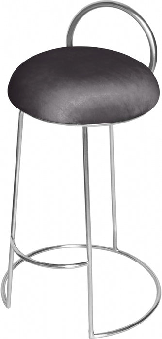Meridian Furniture - Ring Velvet Counter Stool Set of 2 in Grey - 952Grey-C - GreatFurnitureDeal