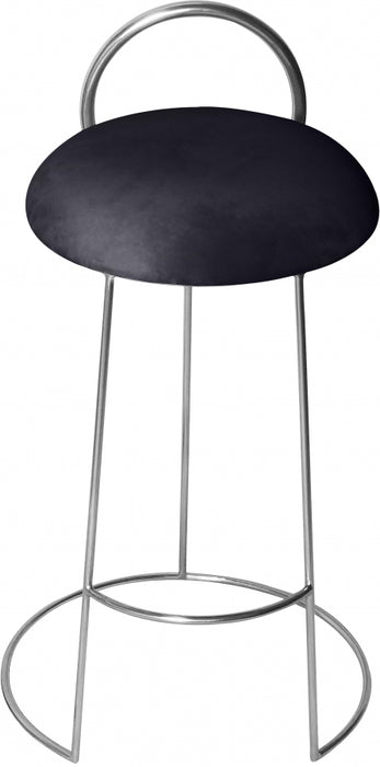 Meridian Furniture - Ring Velvet Counter Stool Set of 2 in Black - 952Black-C