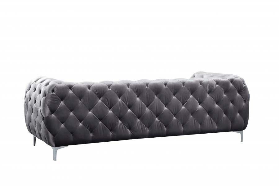 Meridian Furniture - Mercer 4 Piece Living Room Set in Grey - 646GRY-S-4SET - GreatFurnitureDeal