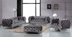 Meridian Furniture - Mercer 4 Piece Living Room Set in Grey - 646GRY-S-4SET - GreatFurnitureDeal