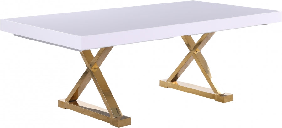 Meridian Furniture - Excel Extendable 2 Leaf Dining Table in White Lacquer - 994-T - GreatFurnitureDeal