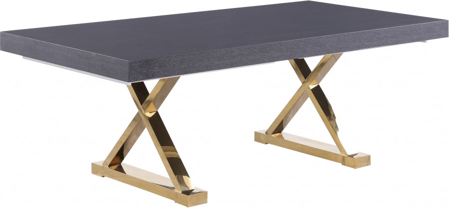 Meridian Furniture - Excel Extendable 2 Leaf Dining Table in Grey Oak Lacquer - 995-T - GreatFurnitureDeal