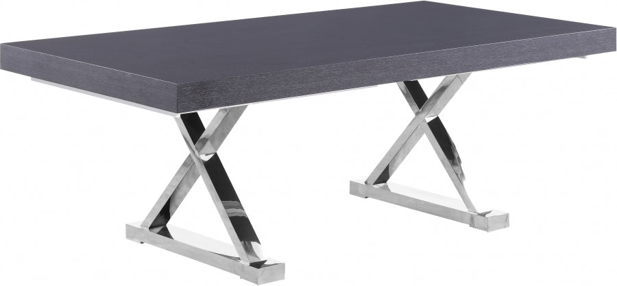 Meridian Furniture - Excel Extendable 2 Leaf Dining Table in Grey Oak Lacquer - 998-T