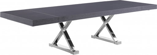 Meridian Furniture - Excel Extendable 2 Leaf Dining Table in Grey Oak Lacquer - 998-T - GreatFurnitureDeal