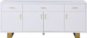 Meridian Furniture - Excel Sideboard-Buffet in White Lacquer - 355 - GreatFurnitureDeal