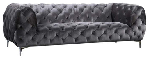 Meridian Furniture - Mercer Velvet Sofa in Grey - 646GRY-S - GreatFurnitureDeal