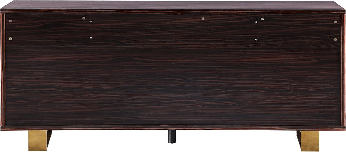 Meridian Furniture - Excel Sideboard-Buffet in Brown Zebra Lacquer - 357 - GreatFurnitureDeal