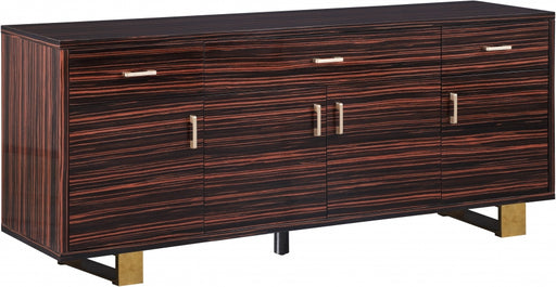 Meridian Furniture - Excel Sideboard-Buffet in Brown Zebra Lacquer - 357 - GreatFurnitureDeal