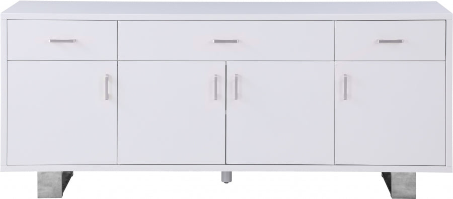 Meridian Furniture - Excel Sideboard-Buffet in White Lacquer - 358 - GreatFurnitureDeal