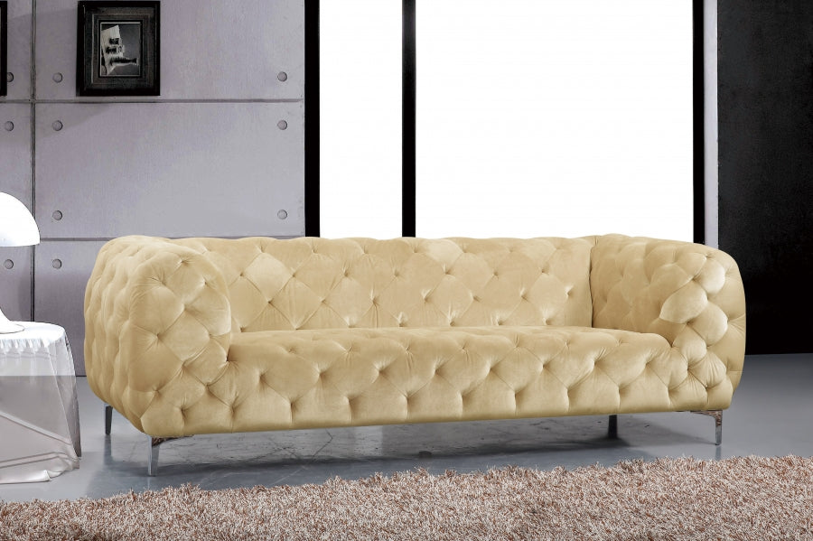Meridian Furniture - Mercer 3 Piece Living Room Set in Beige -  646BE-S-3SET