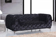 Meridian Furniture - Mercer Velvet Loveseat in Black - 646BL-L - GreatFurnitureDeal