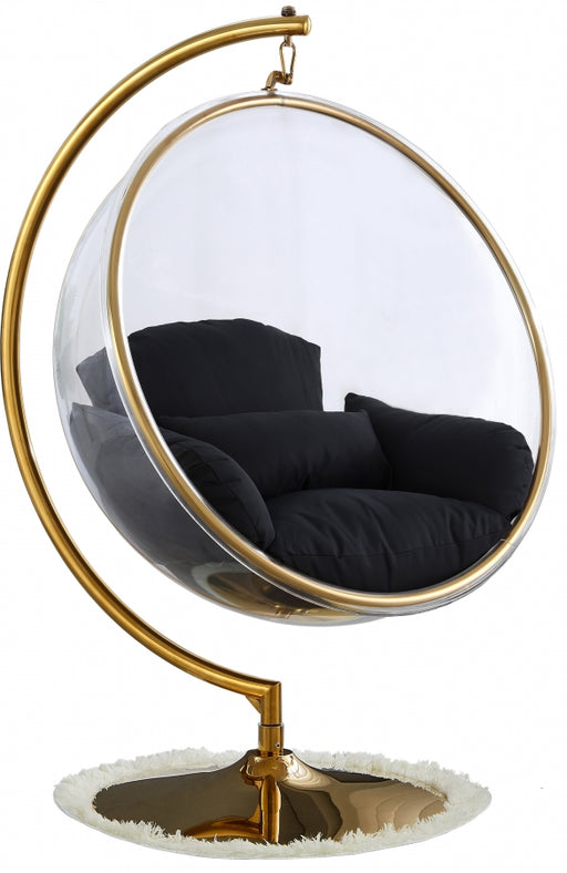 Meridian Furniture - Luna Acrylic Swing Bubble Accent Chair in Black - 508Black - GreatFurnitureDeal