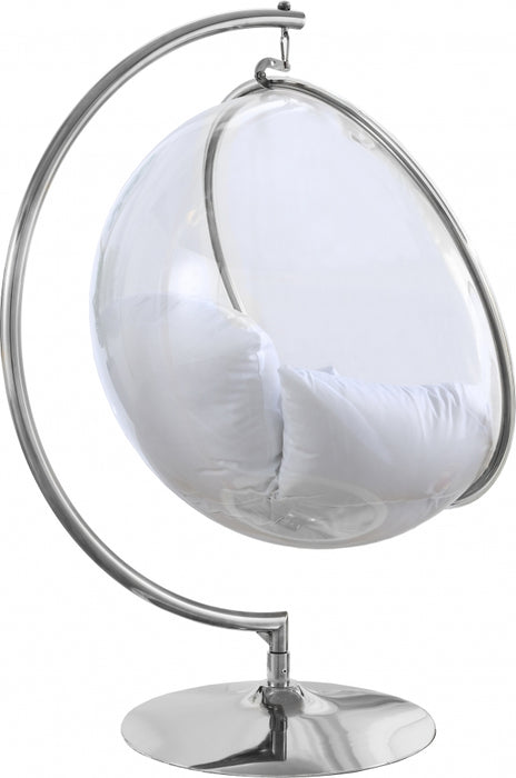 Meridian Furniture - Luna Acrylic Swing Bubble Accent Chair in White - 507White - GreatFurnitureDeal