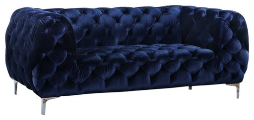 Meridian Furniture - Mercer Velvet Loveseat in Navy - 646Navy-L - GreatFurnitureDeal