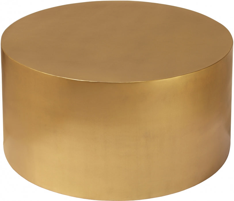 Meridian Furniture - Cylinder Coffee Table in Brushed Gold - 296-CT - GreatFurnitureDeal