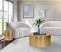 Meridian Furniture - Cylinder End Table in Brushed Gold - 296-ET - GreatFurnitureDeal