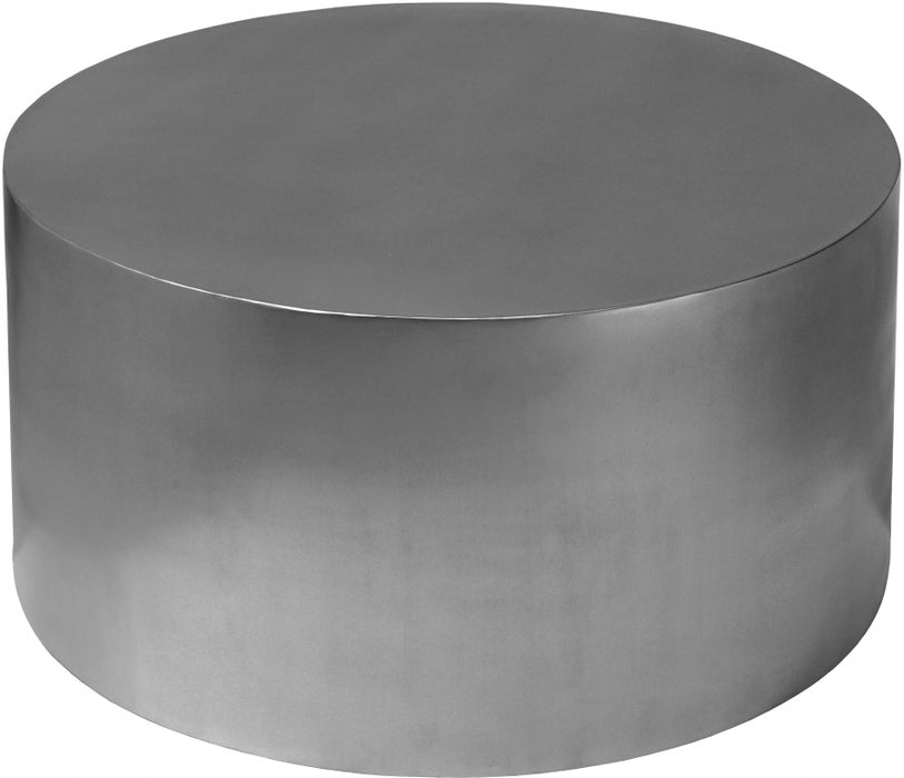Meridian Furniture - Cylinder Coffee Table in Brushed Chrome - 297-CT - GreatFurnitureDeal