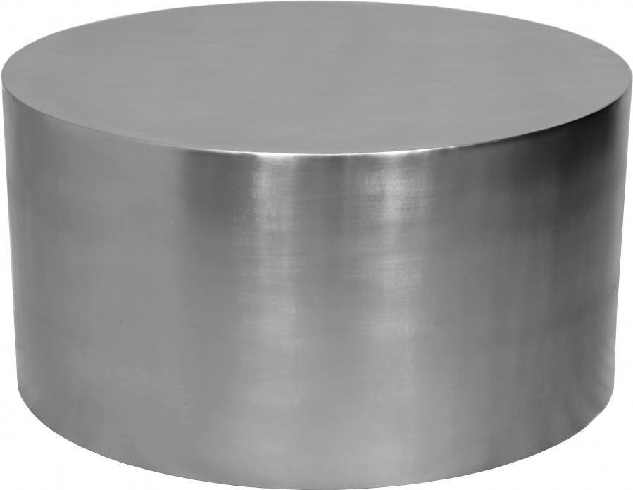 Meridian Furniture - Cylinder Coffee Table in Brushed Chrome - 297-CT - GreatFurnitureDeal