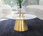 Meridian Furniture - Glassimo Coffee Table in Brushed Gold - 298-CT - GreatFurnitureDeal