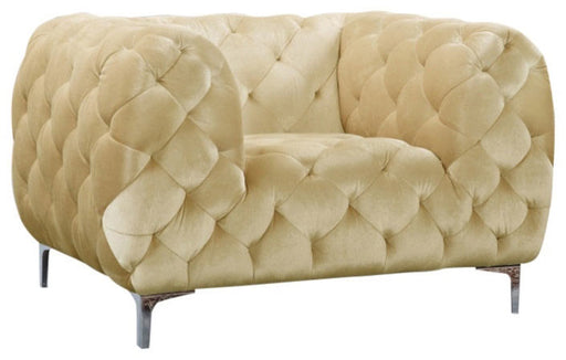 Meridian Furniture - Mercer Velvet Chair in Beige - 646BE-C - GreatFurnitureDeal