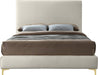Meridian Furniture - Geri Velvet Queen Bed in Cream - GeriCream-Q - GreatFurnitureDeal