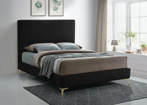 Meridian Furniture - Geri Velvet Queen Bed in Black - GeriBlack-Q - GreatFurnitureDeal