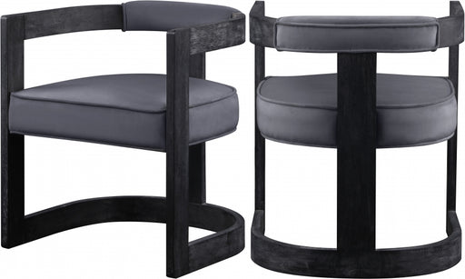 Meridian Furniture - Regency Velvet Dining Chair Set of 2 in Grey - 851Grey-C - GreatFurnitureDeal