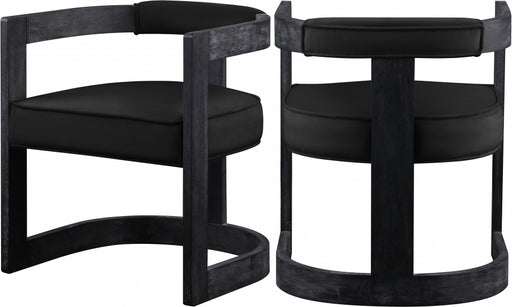Meridian Furniture - Regency Velvet Dining Chair Set of 2 in Black - 851Black-C - GreatFurnitureDeal