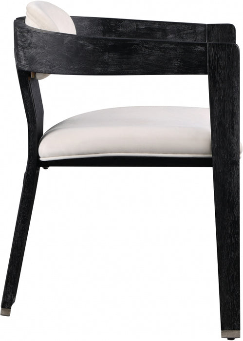 Meridian Furniture - Vantage Velvet Dining Chair Set of 2 in Cream - 852Cream-C