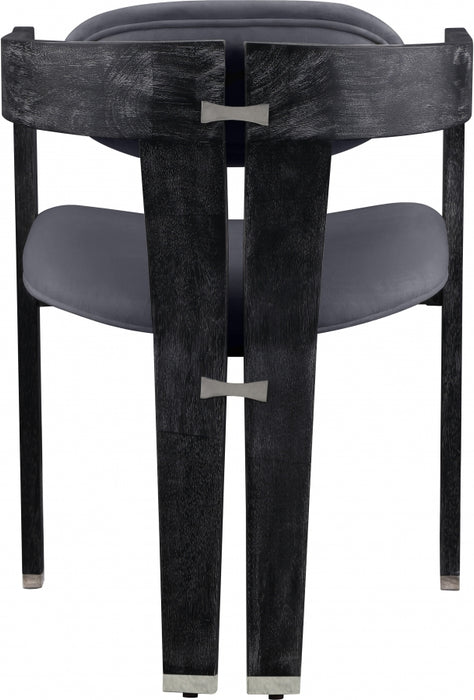 Meridian Furniture - Vantage Velvet Dining Chair Set of 2 in Grey - 852Grey-C - GreatFurnitureDeal
