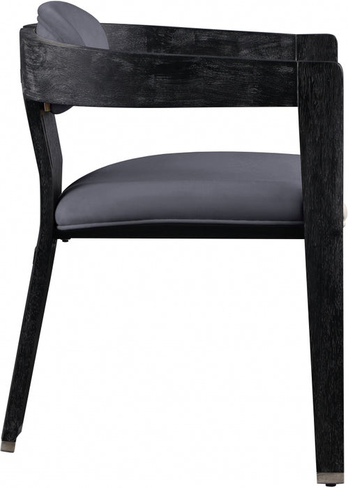 Meridian Furniture - Vantage Velvet Dining Chair Set of 2 in Grey - 852Grey-C - GreatFurnitureDeal