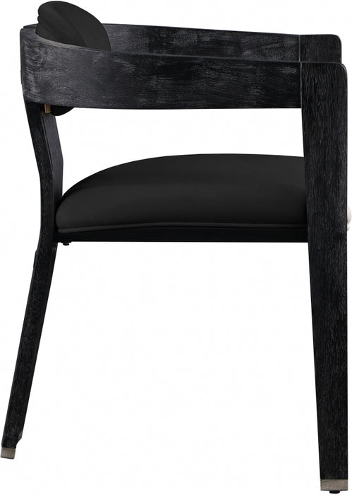 Meridian Furniture - Vantage Velvet Dining Chair Set of 2 in Black - 852Black-C - GreatFurnitureDeal