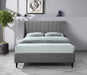 Meridian Furniture - Eva Velvet Queen Bed in Grey - EvaGrey-Q - GreatFurnitureDeal