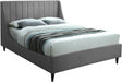 Meridian Furniture - Eva Velvet Queen Bed in Grey - EvaGrey-Q - GreatFurnitureDeal