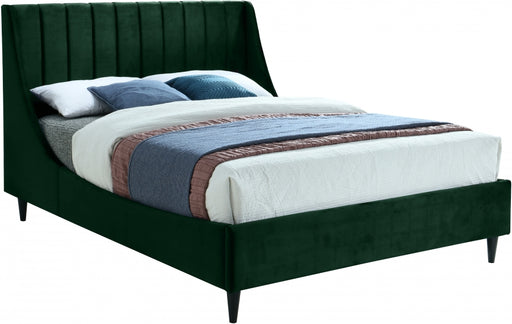 Meridian Furniture - Eva Velvet Queen Bed in Green - EvaGreen-Q - GreatFurnitureDeal