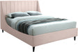 Meridian Furniture - Eva Velvet Queen Bed in Pink - EvaPink-Q - GreatFurnitureDeal