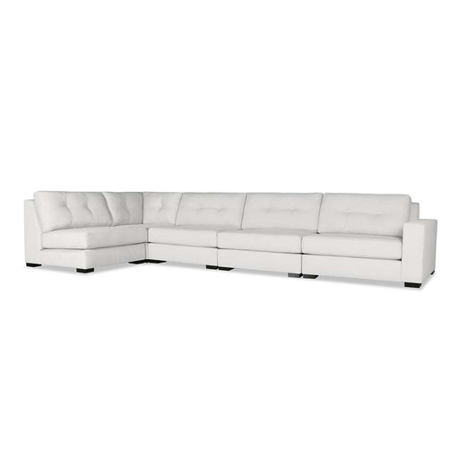 Nativa Interiors - Chester Buttoned Modular L-Shaped Sectional Right Arm Facing 166" Off White - SEC-CHST-BTN-DP-UL3-5PC-PF-WHITE - GreatFurnitureDeal
