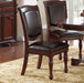 GFD Home - Majestic Classic Formal Dining Room Table And 4x Side Chairs Brown 5pc Set Dining Table Pedestal Base Round Table Faux Leather - GreatFurnitureDeal