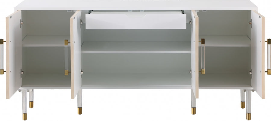 Meridian Furniture - Jive Sideboard-Buffet in White Lacquer - 315 - GreatFurnitureDeal