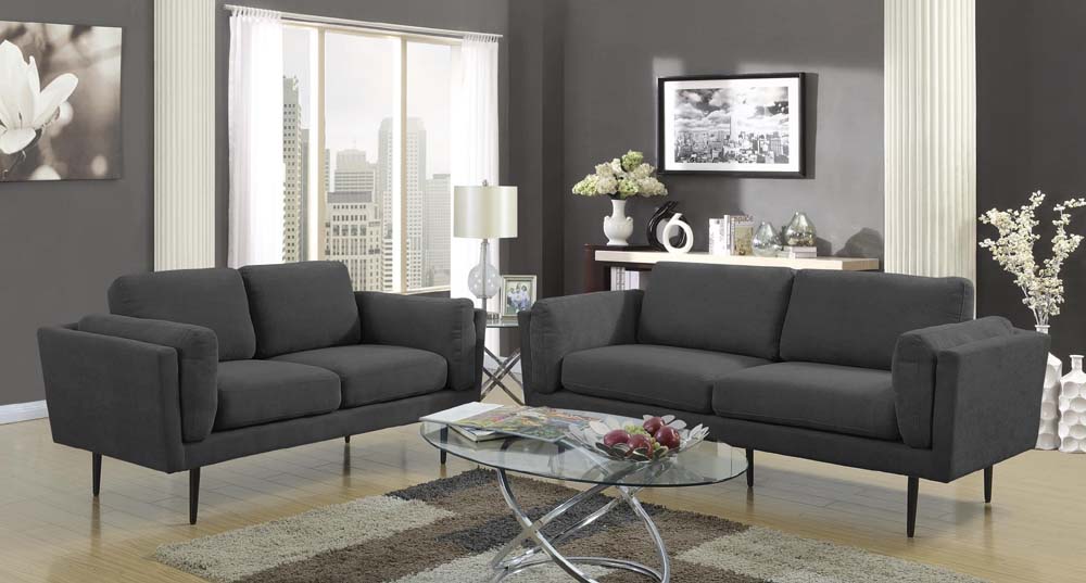 Myco Furniture - Colton Loveseat in Charcoal - 1205-CL-L