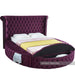 Meridian Furniture - Luxus Velvet Queen Bed in Purple - LuxusPurple-Q - GreatFurnitureDeal