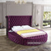 Meridian Furniture - Luxus Velvet Queen Bed in Purple - LuxusPurple-Q - GreatFurnitureDeal