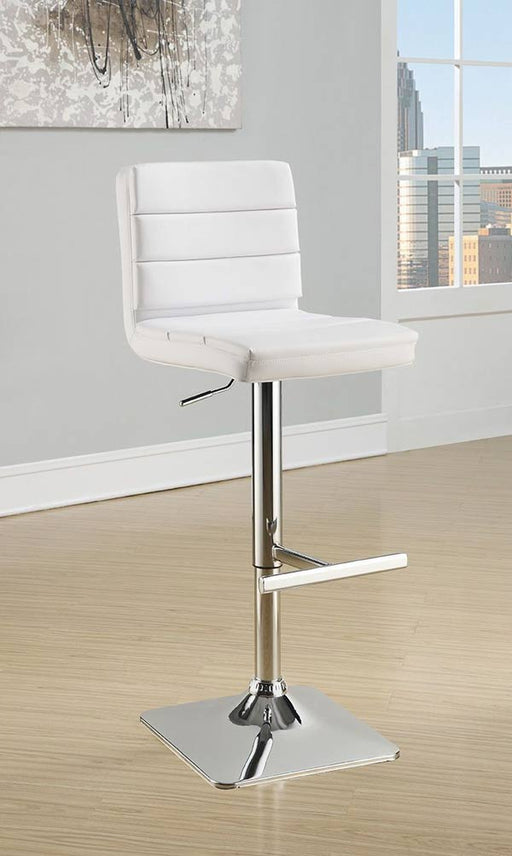 Coaster Furniture - White Adjustable Bar Stool Set of 2 - 120694 - GreatFurnitureDeal