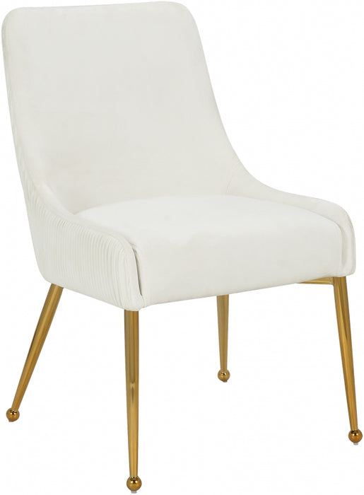 Meridian Furniture - Ace Velvet Dining Chair Set of 2 in Cream - 855Cream - GreatFurnitureDeal