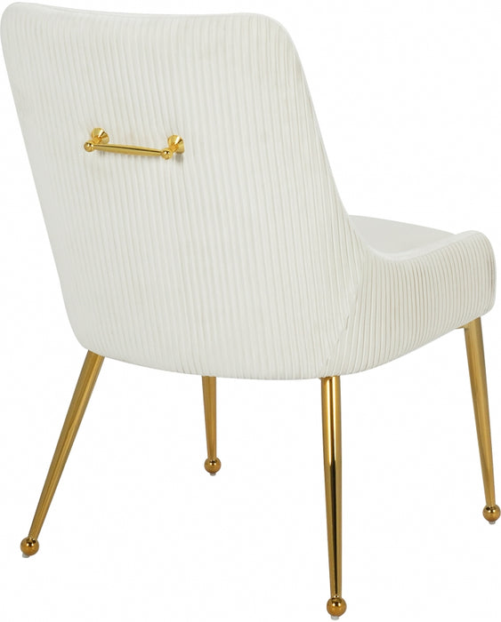 Meridian Furniture - Ace Velvet Dining Chair Set of 2 in Cream - 855Cream